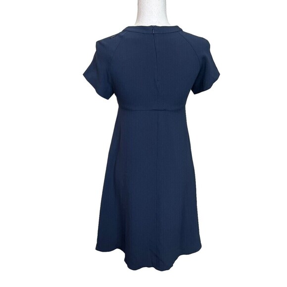 Max Mara Intrend Shift Dress Navy Women’s Size 2 Short Sleeve Crew Neck Swing - Picture 7 of 11